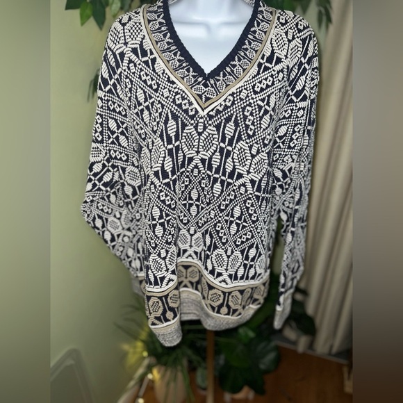 CROSSING Geneco Vintage Cotton Tennis Racket Sweater Size Medium- - Picture 1 of 6